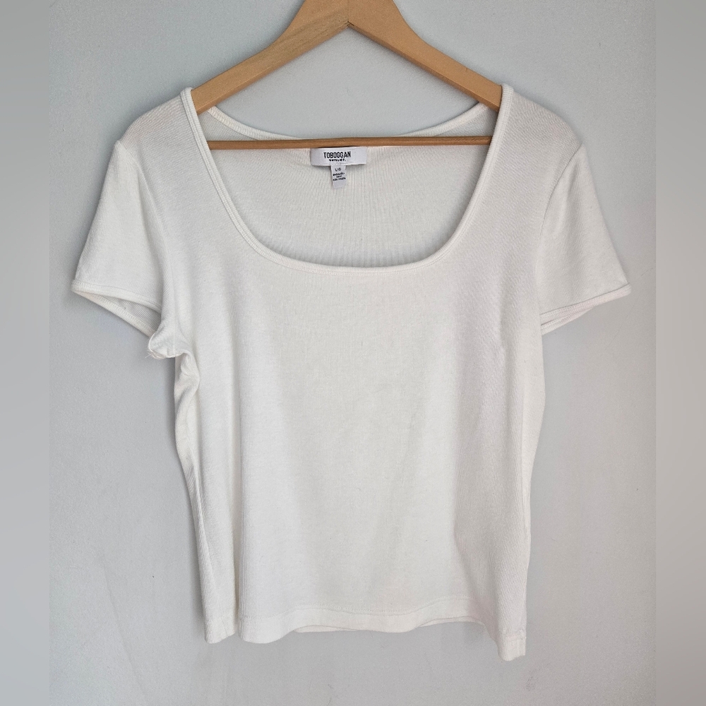 TOBOGGAN White Scoop Neck Top